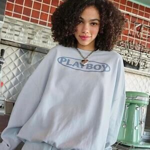 Packing X playboy baby blue oversized crew neck sz s